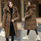 Big Fur Collar Thick Slim Coat Fashion Hooded Cotton Outerwear Long Winter Woman Coat Women's Down Parkas Winter Jacket